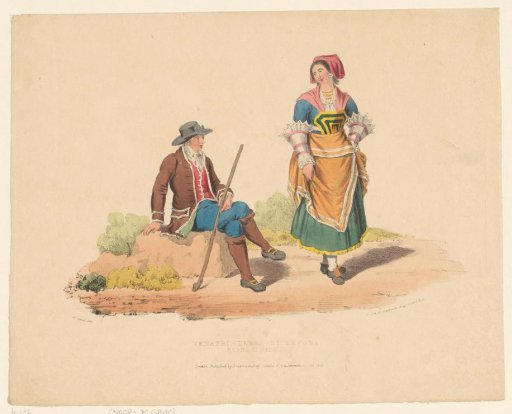 Man and woman in traditional dress from Terra di Lavoro