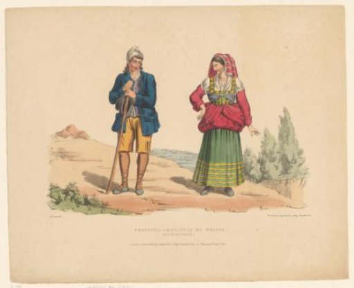 Man and woman in traditional dress from Frattura