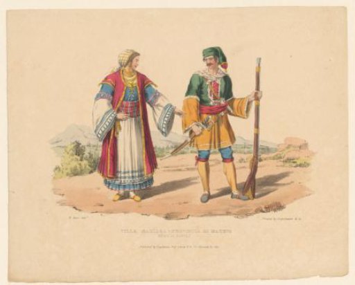 Man and woman in traditional dress from Villa Badessa