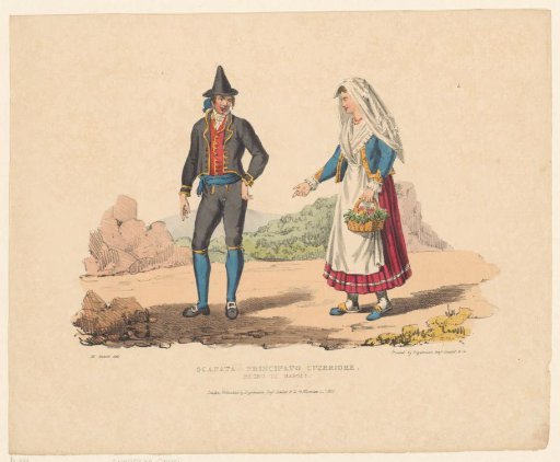 Man and woman in traditional dress from Scafati