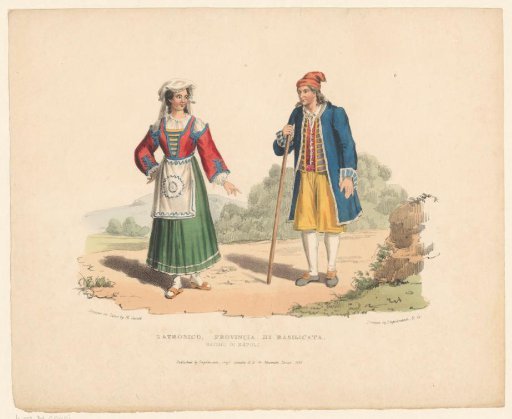 Man and woman in traditional dress from Latronico