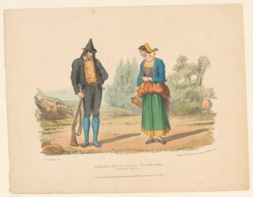 Man and woman in traditional dress from the Kingdom of Naples