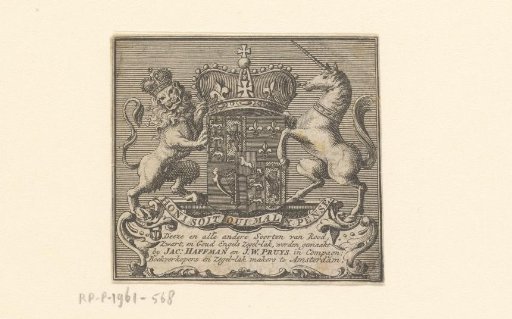 Business card of booksellers and seal wax makers Jac. Haffman and J.W. Pruys in Amsterdam