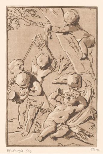 Cupids resting after the hunt