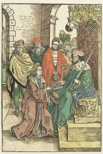 Conrad Celtis Presents a Book with the Works of Roswitha of Gandersheim to Frederick III the Wise, Elector of Saxony