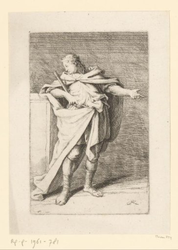 Standing warrior with command staff