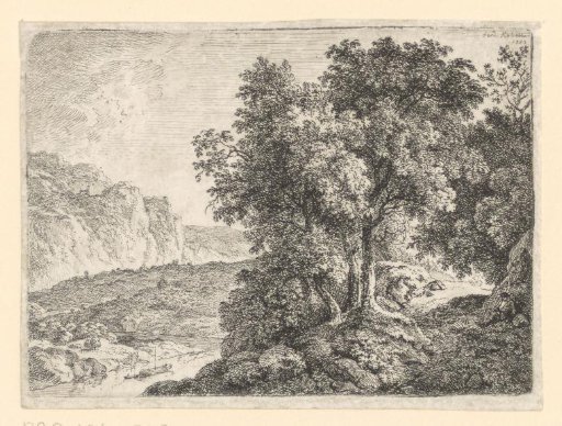 Rocky landscape with a view of a river valley