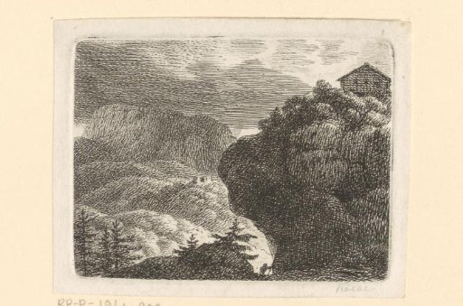 Mountain landscape with hut
