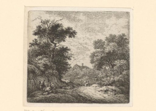Landscape with country road and resting figures