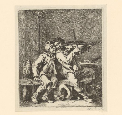 Fiddler in a tavern