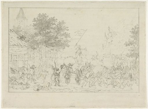 Capture and plundering of a city by French troops