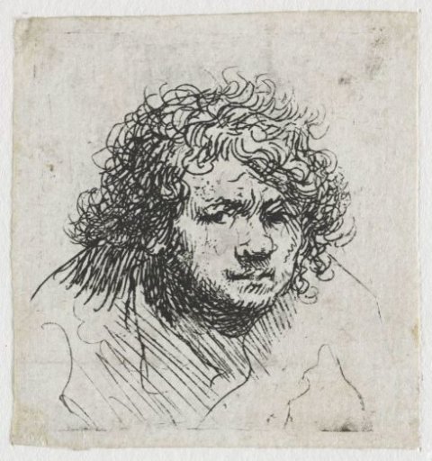 Self-portrait leaning forward: bust