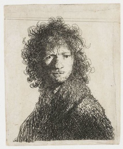 Self-portrait, frowning: bust