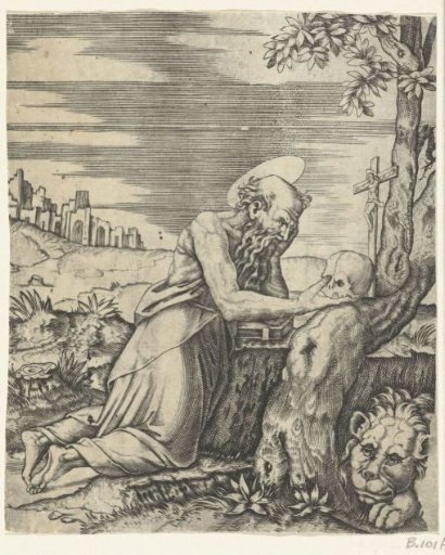 Saint Jerome as a penitent in the wilderness