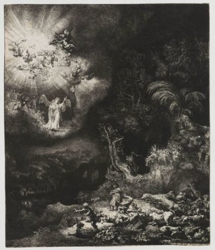 The angel appearing to the shepherds