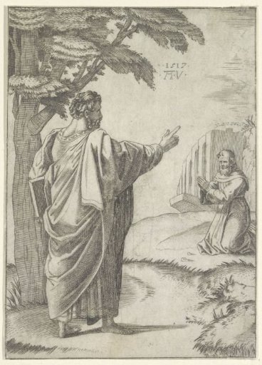 Saint Paul and a Franciscan Monk