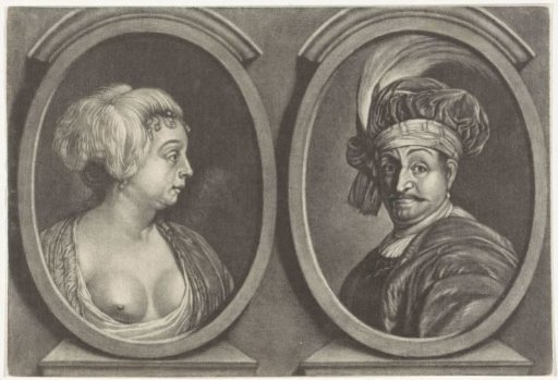 Double portrait of a man and a woman