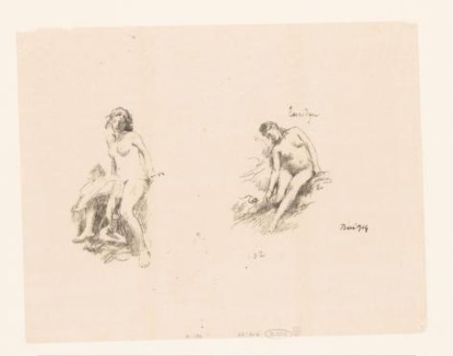 Study sheet with two nude women