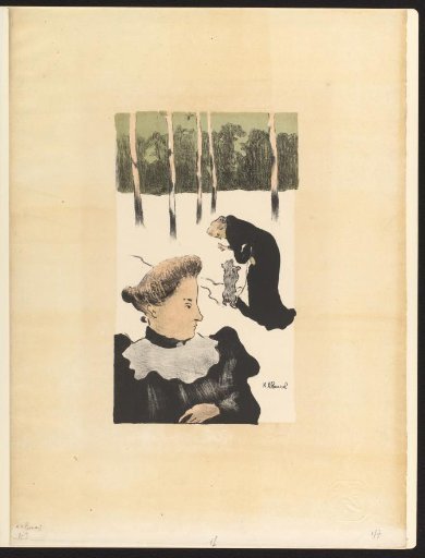 Two Women and a Dog in a Landscape