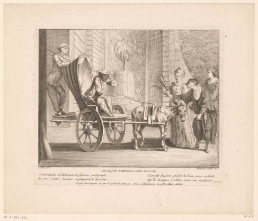 Harlequin Being Pulled by a Cart with a Donkey