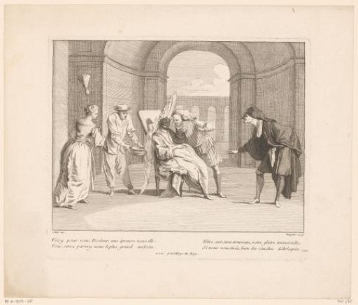 Harlequin Dressed as a Woman Seated on a Chair