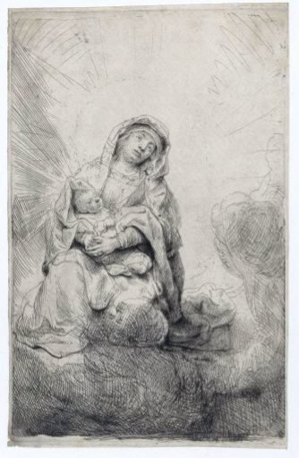 The Virgin and Child in the clouds