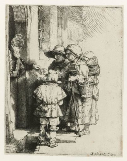 A Blind Hurdy-gurdy Player and his Family