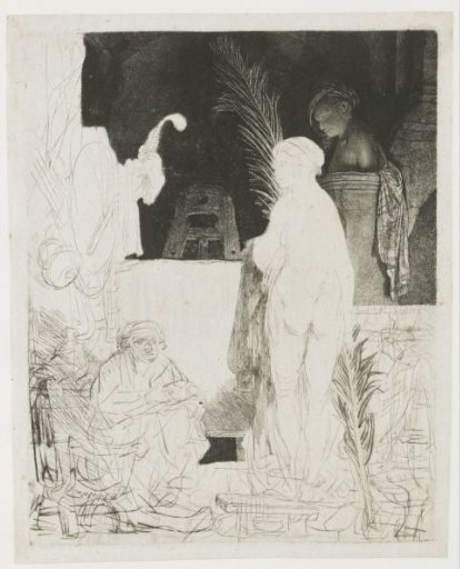 The artist drawing from a model