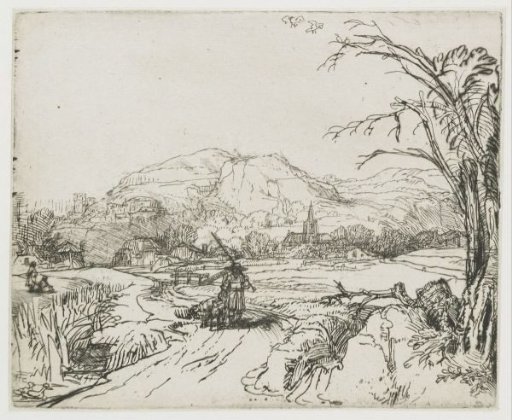 Landscape with sportsman and dogs