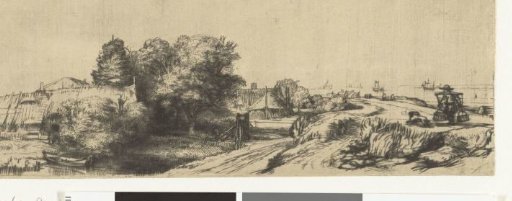 View of the Diemerdijk with a milkman and cottages