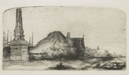 Cottage and boundary post on the Spaarndammerdijk