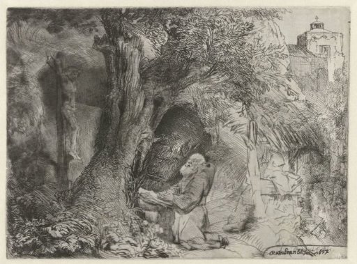 St Francis Kneeling in Prayer beneath a Tree