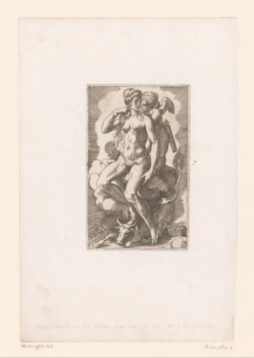 Venus with blindfolded Cupid, at her feet a bull