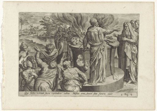 King Jeroboam and the Man of God before the Altar