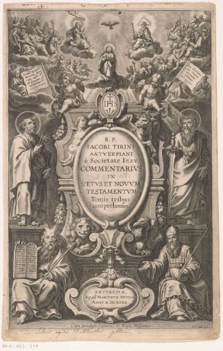 Title page for: J. Tirinus, Commentarius in Vetus et Novum Testamentum, Antwerp, M. Nutius, 1632