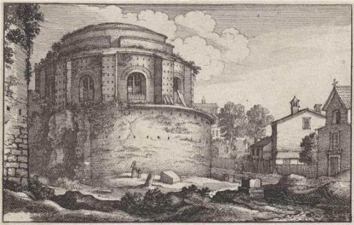 View of a round Roman building