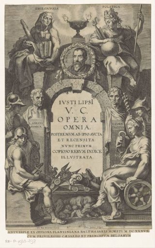 Stone arch with a medallion portrait of Justus Lipsius