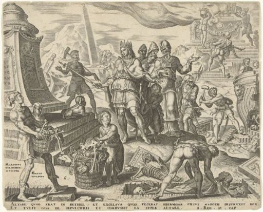 King Josiah desecrates the altar at Bethel