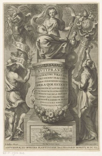 History seated on a throne