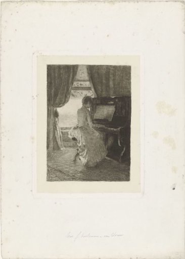 Young woman playing the piano