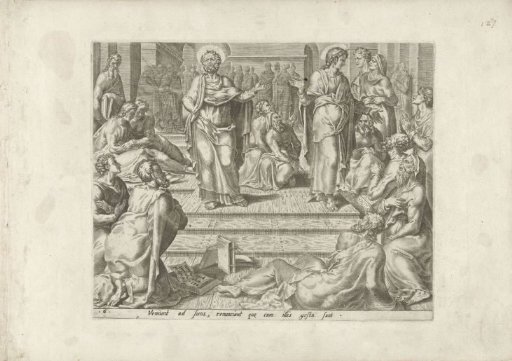 Peter and John among their disciples