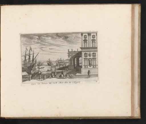 View of a loggia at the harbor of Naples