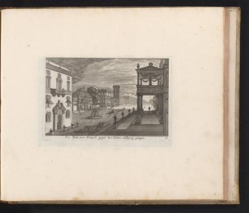 View of a square in Naples at sunrise