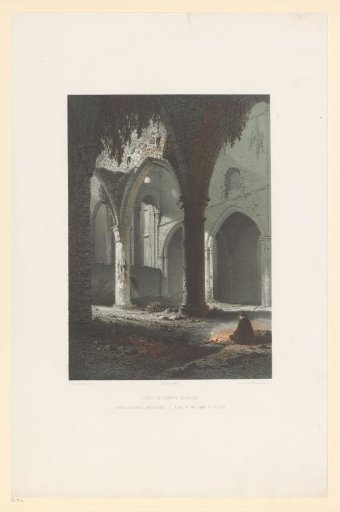 Man by a Fire at the Ruins of the Abbey of Villers