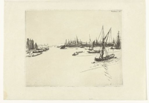 View of the Thames at Limehouse harbour in London