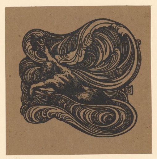 Man swimming in the waves