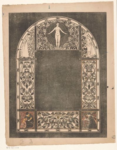 Design for the Frame of a Calendar for 1901 with Women and Flowers