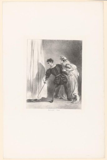 Hamlet Discovers Polonius behind the Curtain