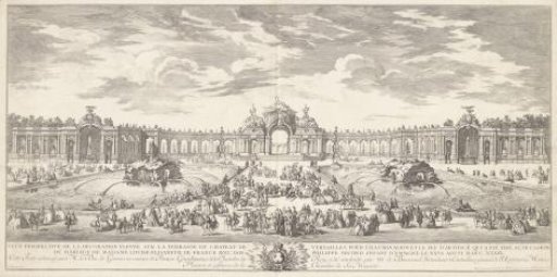 View of the Gardens of Versailles with illumination and fireworks on the occasion of the marriage between Philip of Spain and Louise Elisabeth of France