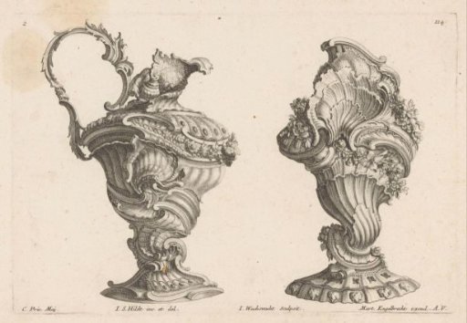 Ornamental vase and ornamental jug with floral motifs